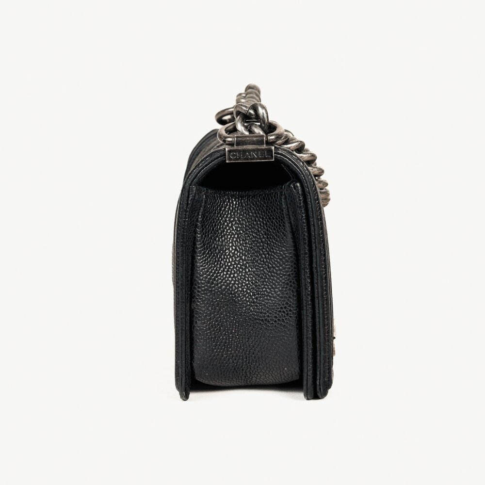 Chanel Small Boy Black Caviar Quilted Shoulder Bag - Picture 3 of 12